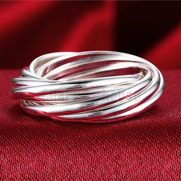 Sterling Silver Bangle Bracelet Matching Ring Set - Picture 3 of 4